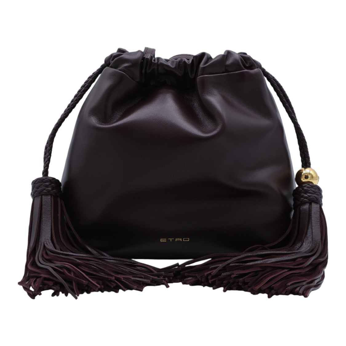 Etro Soft Slouchy Bag With Drawstring Closure And Braided Shoulder Strap