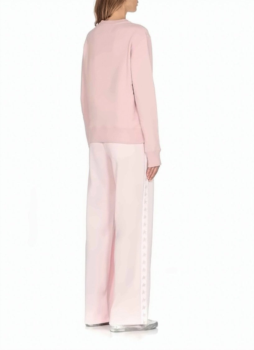 Golden Goose Wide Jogging Pants With Star Motifs And Vertical Seams