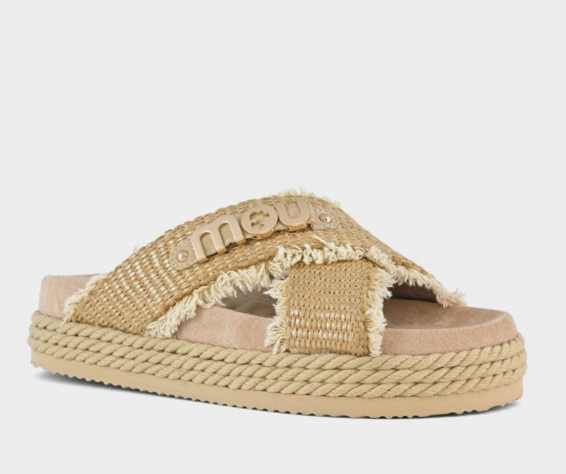 Mou Platform Slide Sandal With Woven Straps