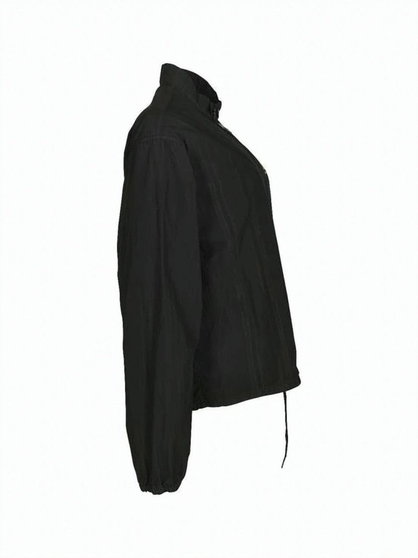 Maison Margiela Cropped Black Vintage-Style Sportswear Jacket With High Collar
