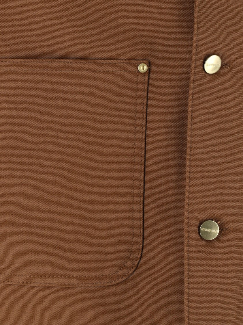 Carhartt Wip Brown Og Chore Velvet-Collar Cotton Jacket