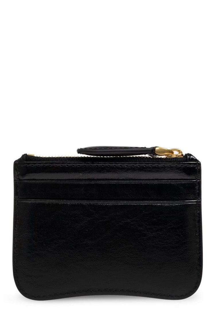 Ami Compact Calf Leather Wallet With Zippered Compartment