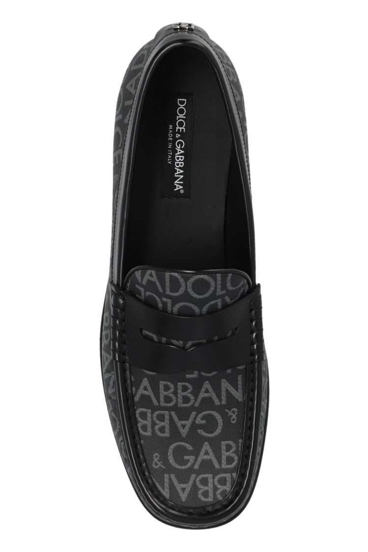 Dolce & Gabbana Elegant Low-Profile Leather And Canvas Loafers