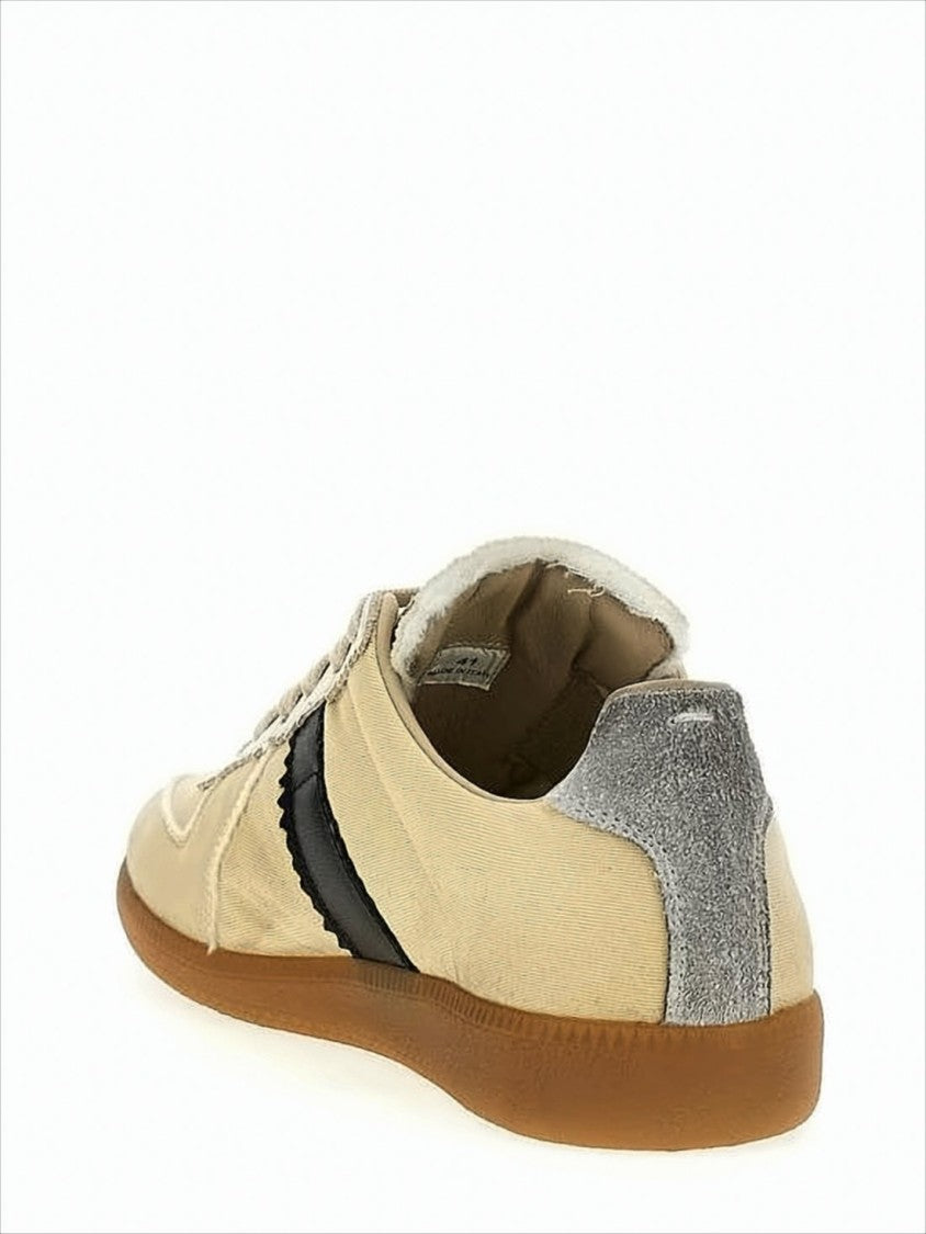 Maison Margiela Low-Top Sneakers With Suede Overlays And Zigzag Detail