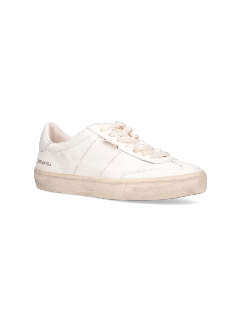 Golden Goose White Soul Star Distressed Leather Sneakers