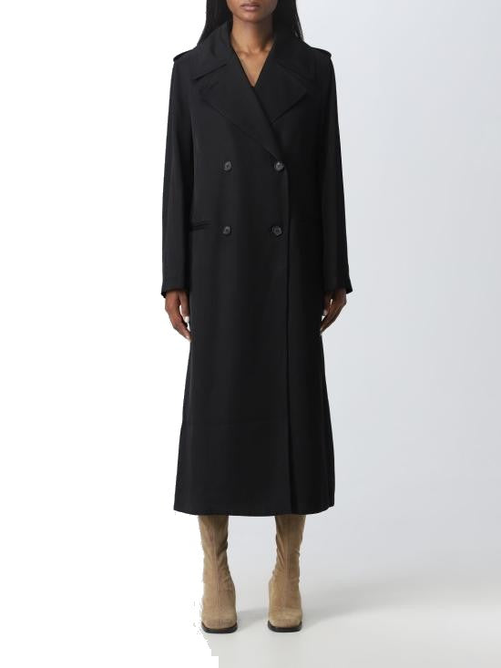 Totême Structured Black Double-Breasted Totême Coat