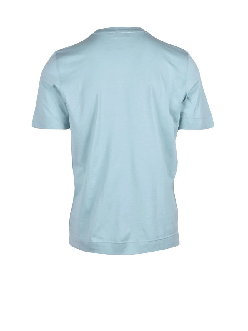 Ambrosio Aqua Green Crew Neckline Cotton T-Shirt