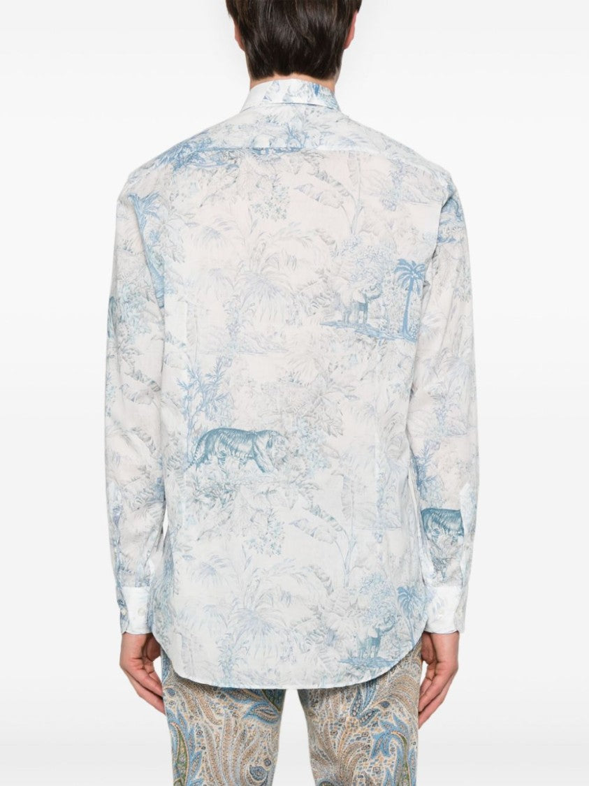 Etro Tropical Foliage Printed Shirt