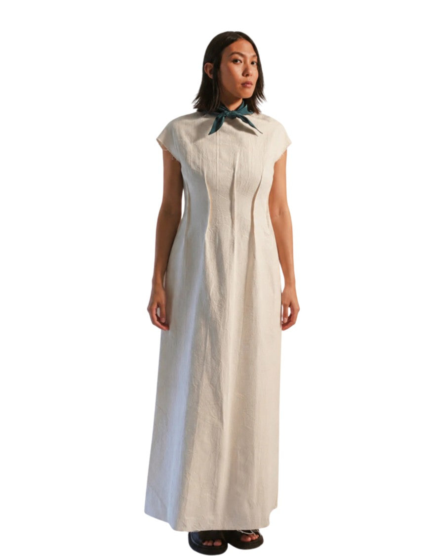 Cape Concept Structured Riso Midi Dress In 100% Japanese Cotton