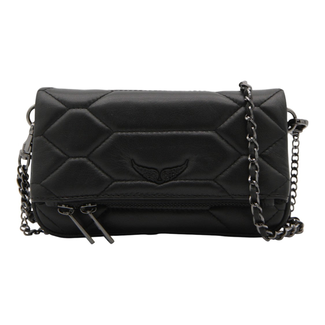 Zadig & Voltaire Black Quilted Bag With Geometric Pattern