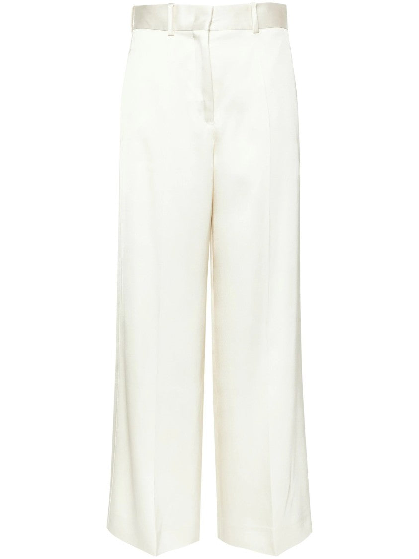 Jil Sander High-Rise Wide-Leg Twill Trousers With Concealed Fastening