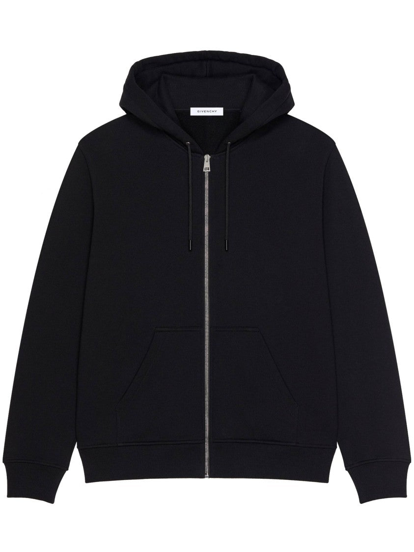 Givenchy Regular Fit Black Cotton Zipped Hoodie