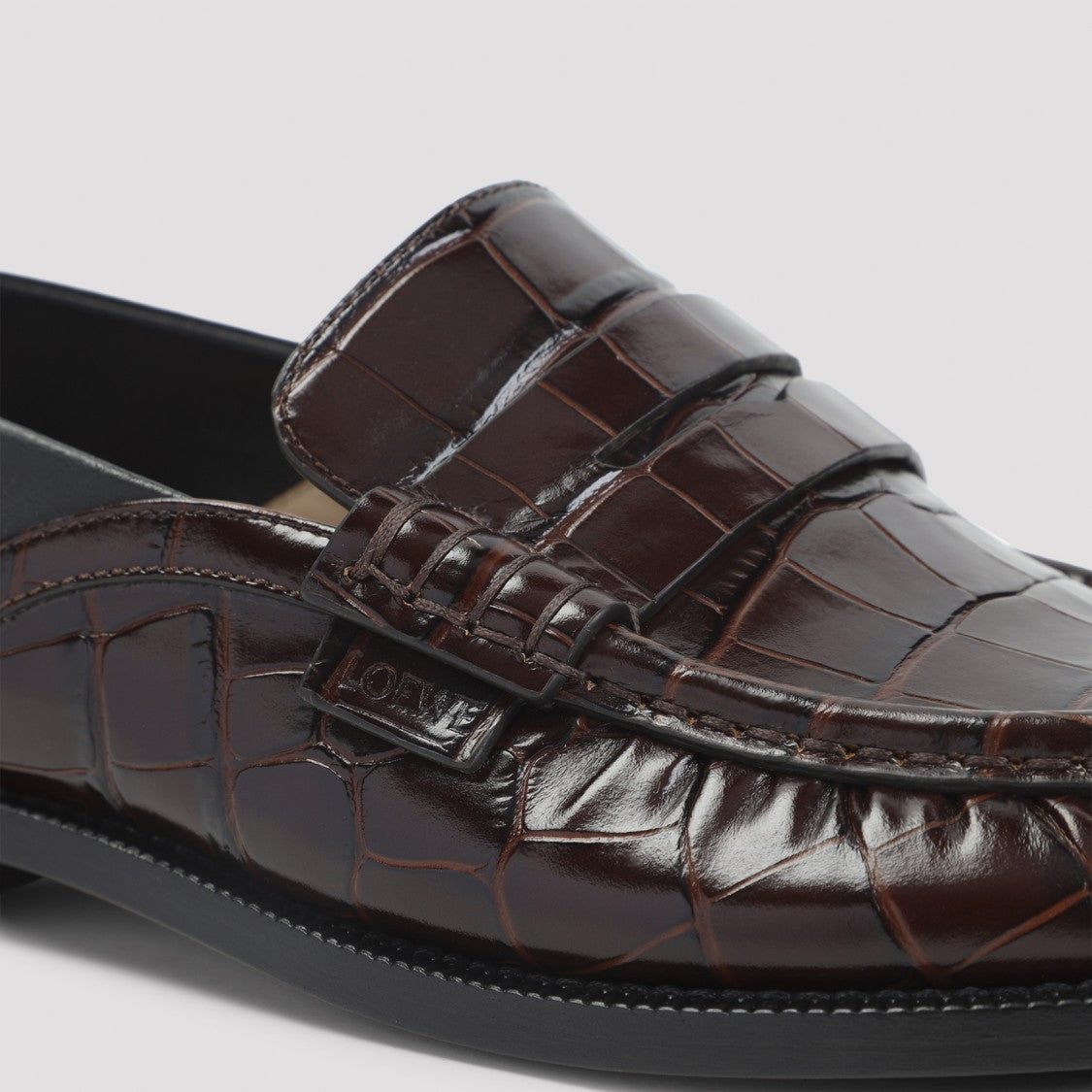 Loewe Campo Flap Back Dark Brown Calfskin Loafers