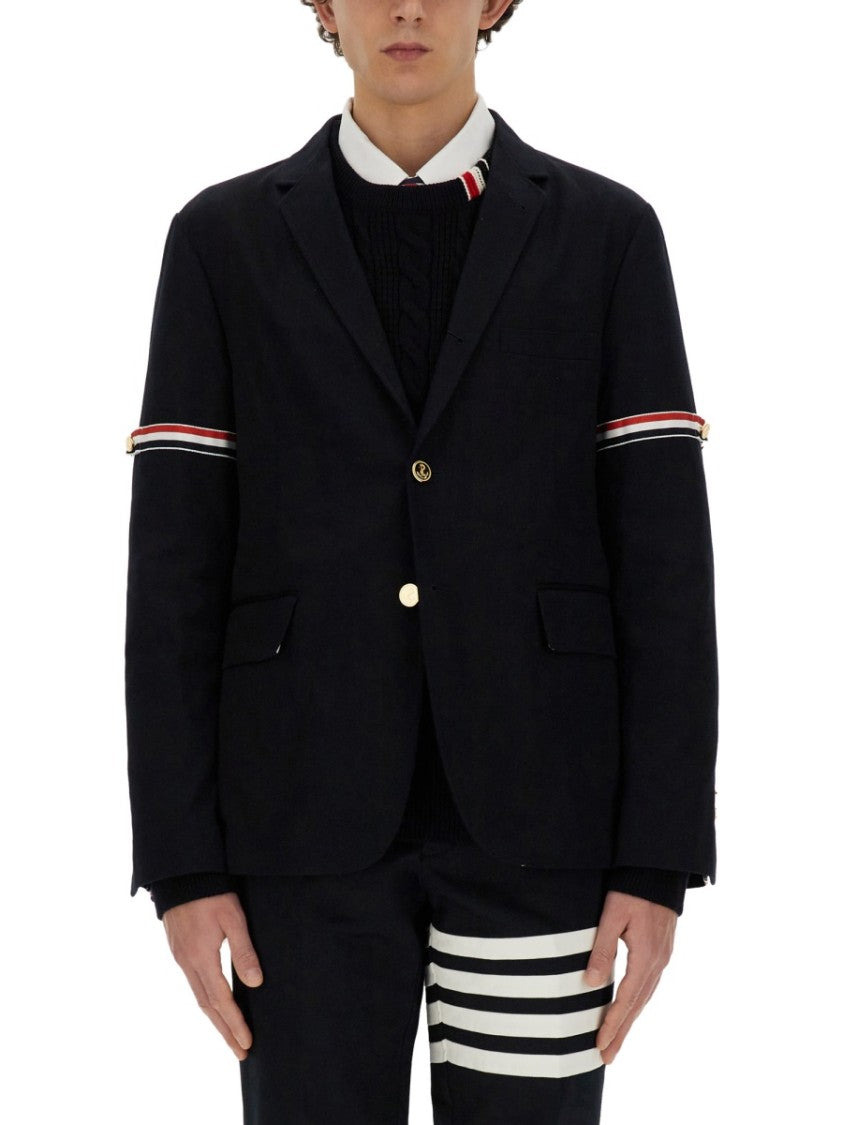 Thom Browne Single-Breasted Tailored Jacket With Striped Detailing
