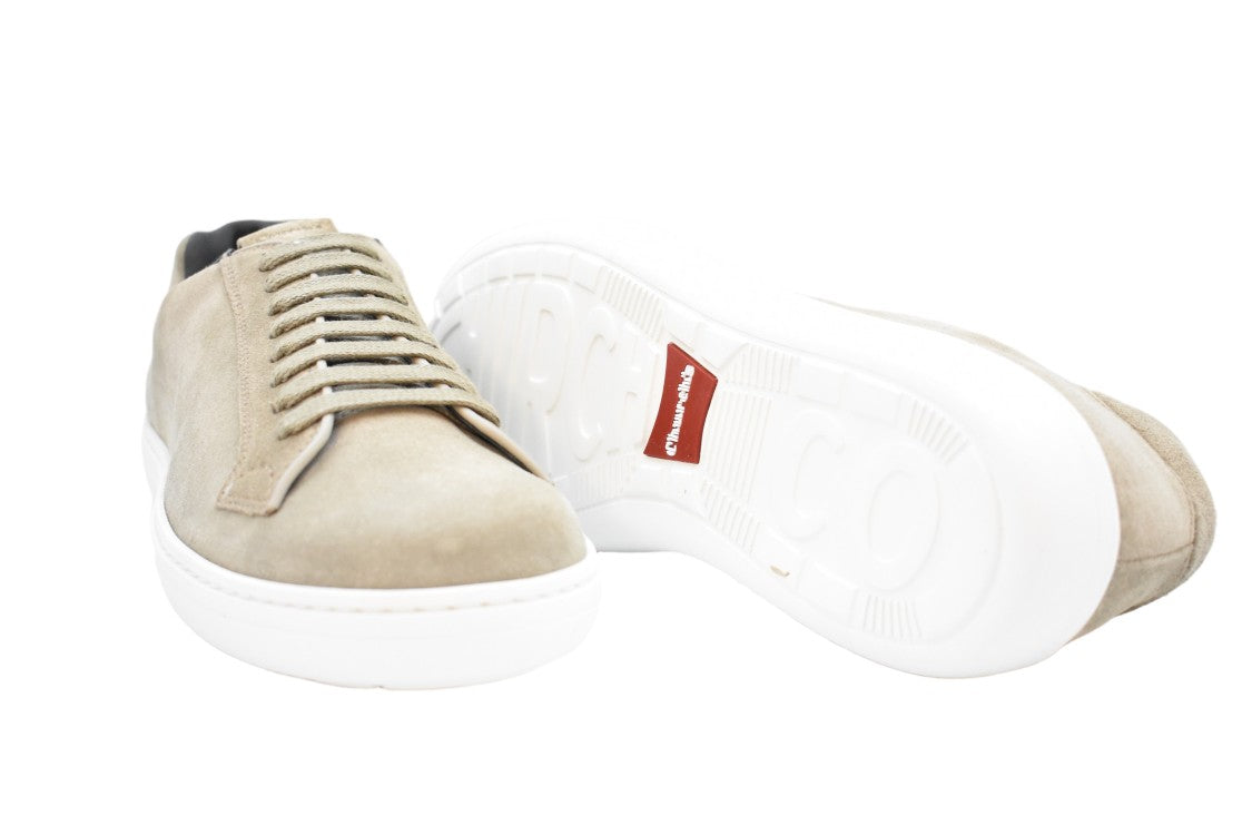 Church's Beige Suede Low-Top Lace-Up Stone Shoes