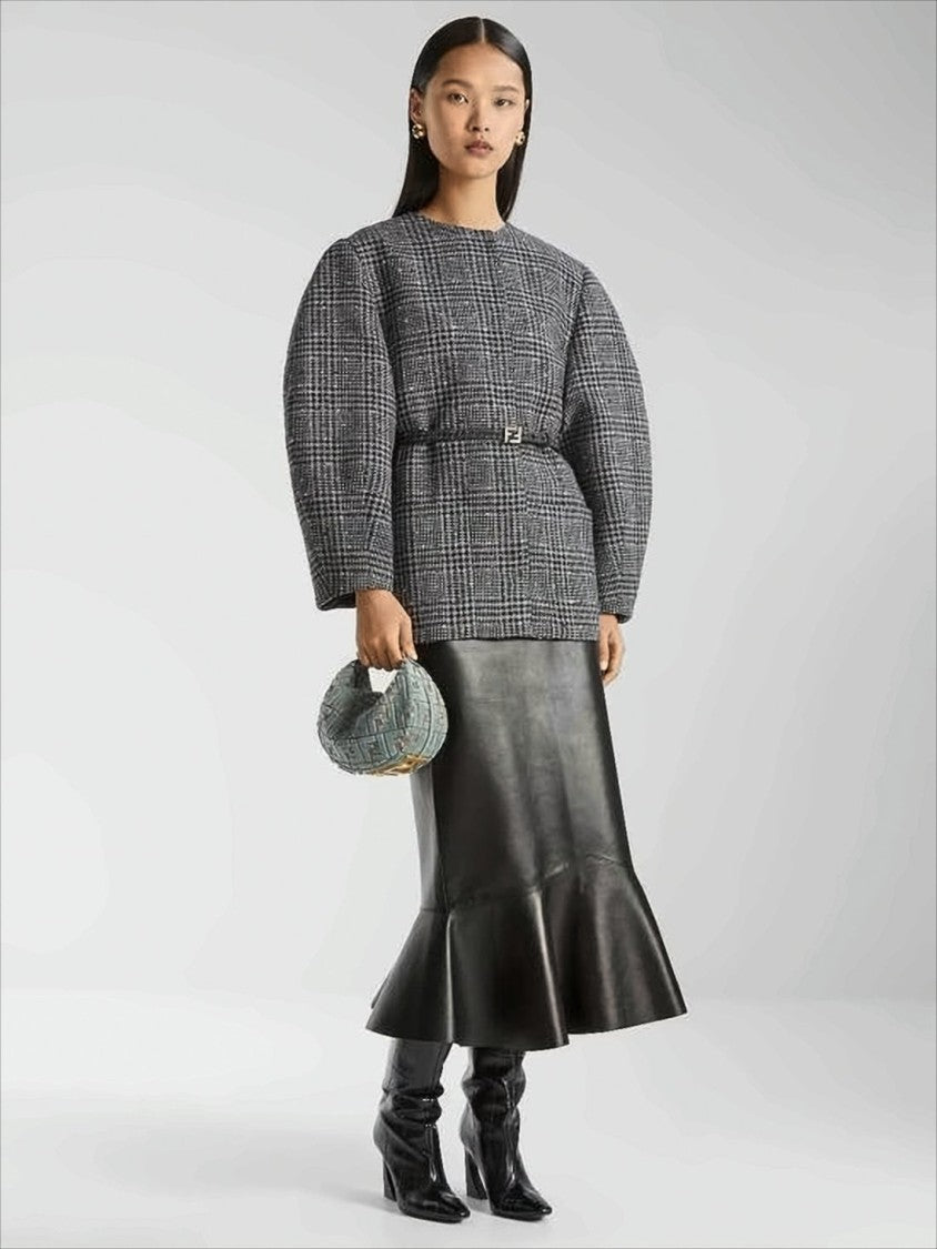Fendi Crescent-Shaped Shoulder Bag In Plush Velvet