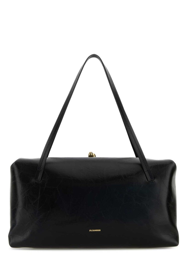 Jil Sander Black Leather Medium Goji Pillow Shoulder Bag