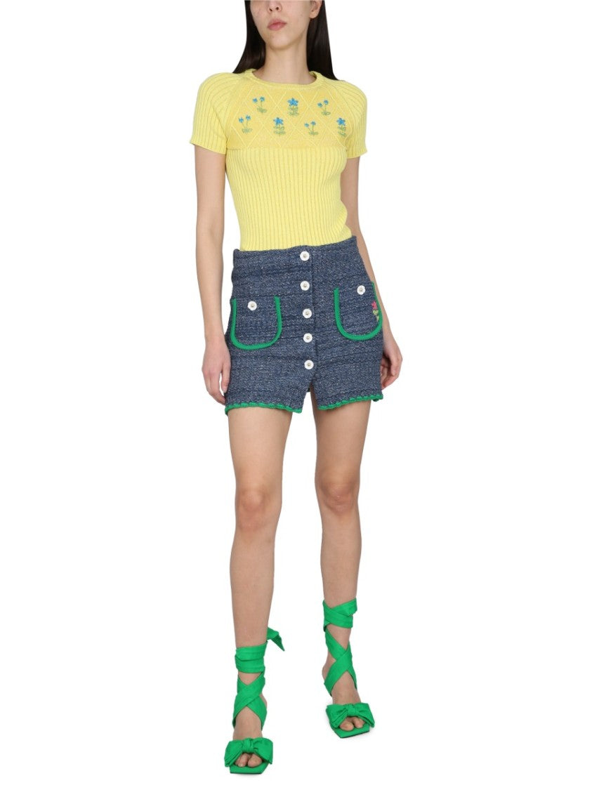 Cormio Floral Embroidered Fitted Jersey