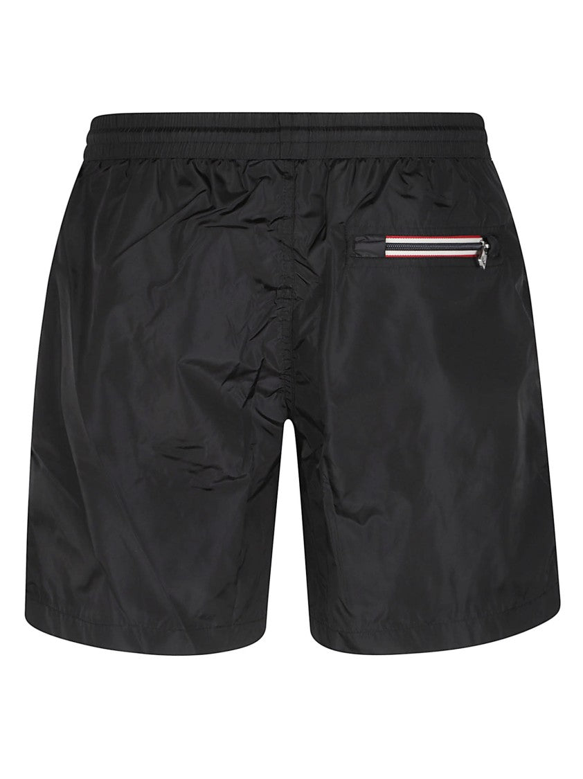 Moncler Black Zip-Pocket Swim Shorts