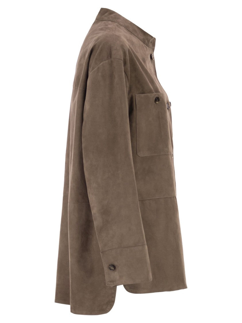 Max Mara Smmelodia - Suede Jacket With Topstitching