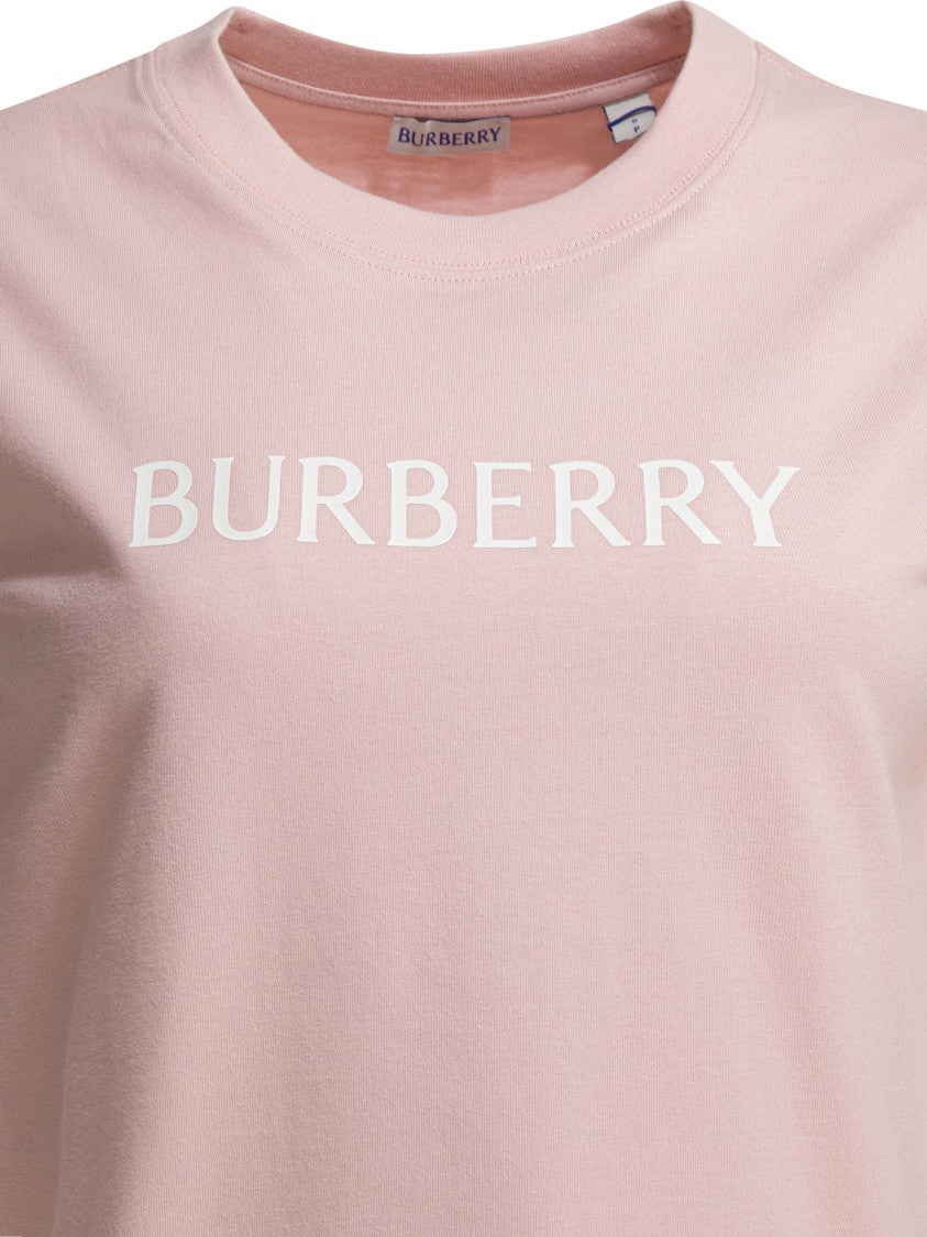 Burberry Regular Fit Cotton T-Shirt With Textured Logo Detailing