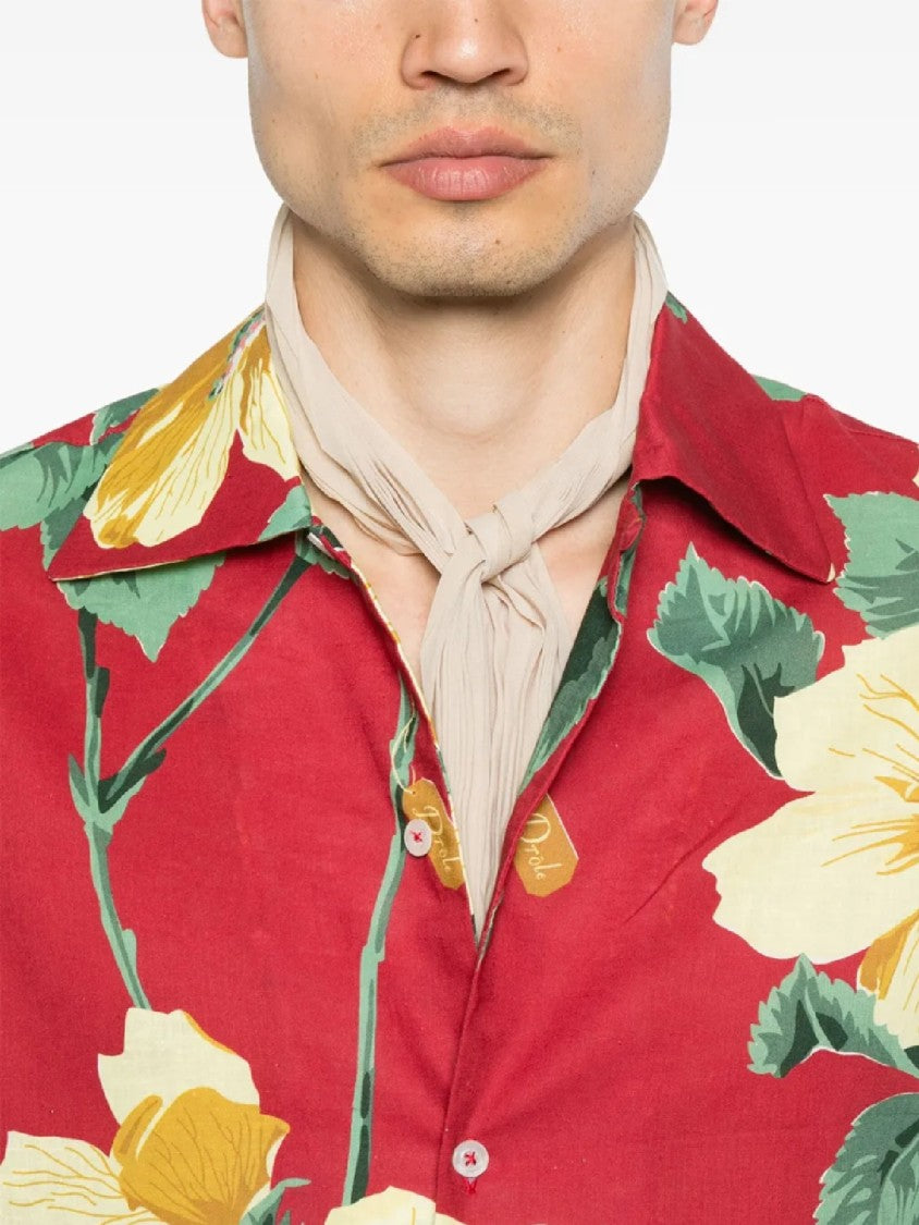 Drôle De Monsieur Short-Sleeved Floral Print Shirt