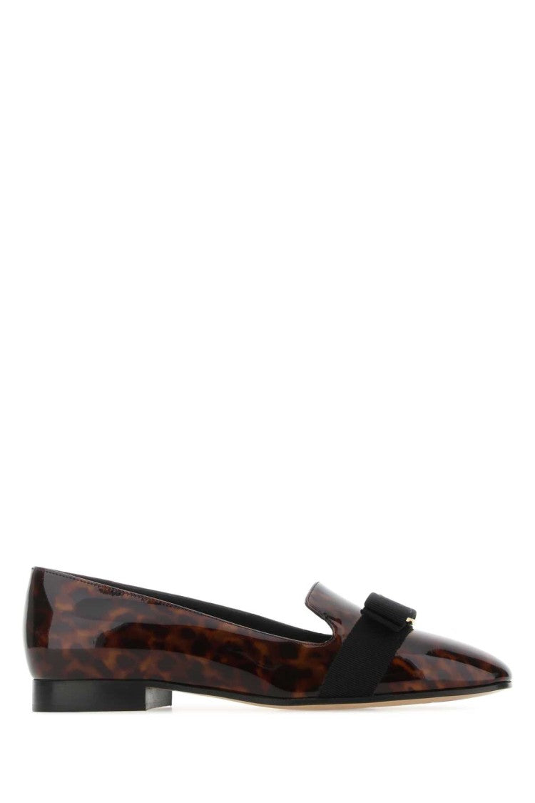 Salvatore Ferragamo Printed Leather Laufer Ballerinas