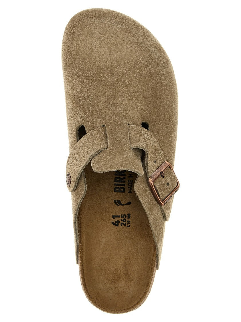 Birkenstock Brown Suede Clogs With Adjustable Strap