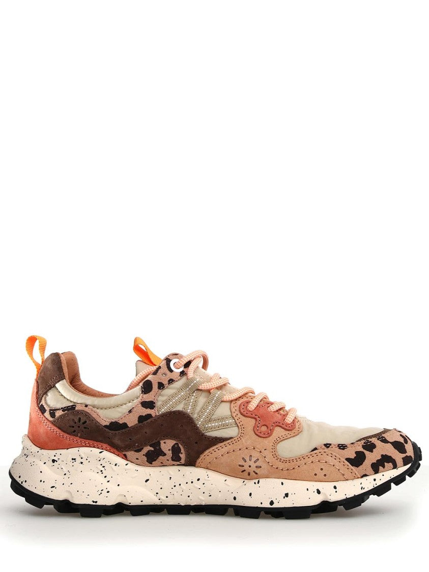 Flower Mountain Leopard Print Sneakers With Speckled Sole