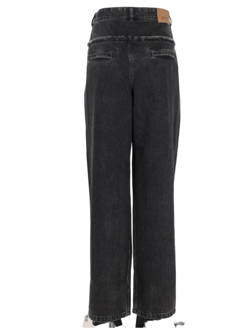 Isabel Marant Étoile Iniza Wide-Leg High Waist Pleated Cotton Jeans