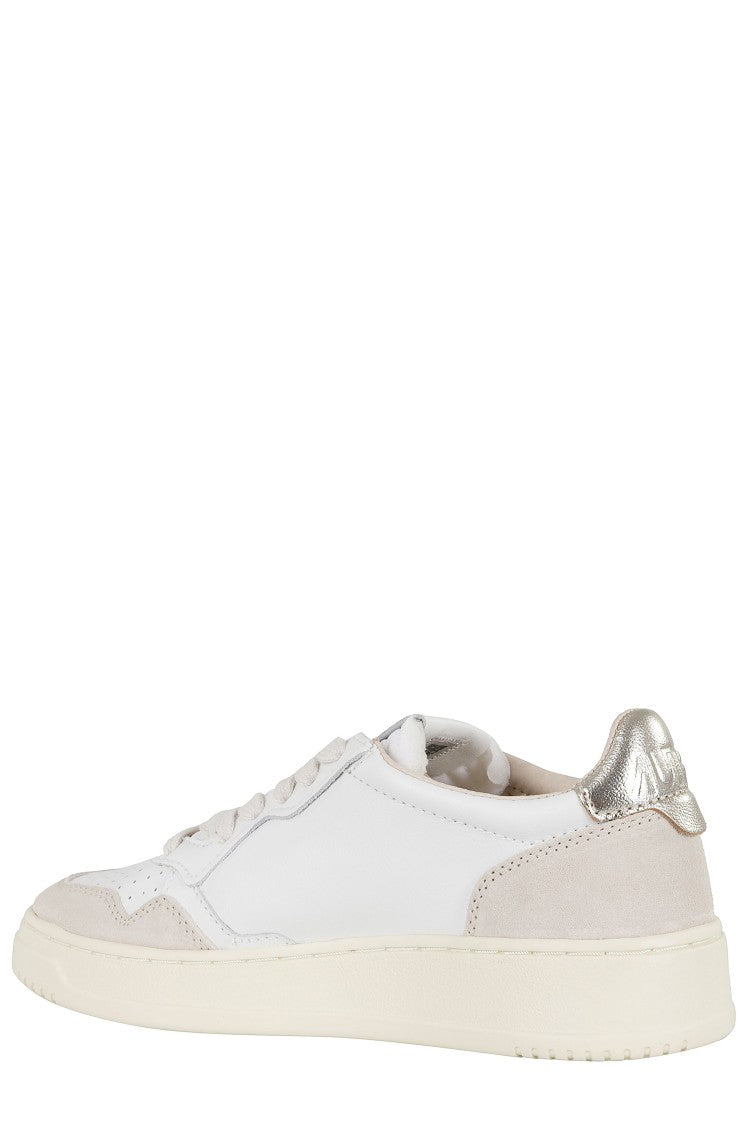 Autry White Gold Medalist Low Suede Leather Sneakers