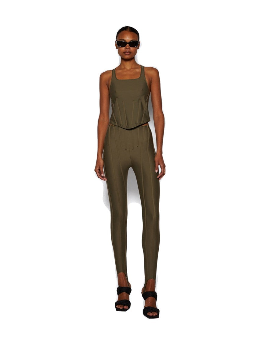 Mugler Corset Top Khaki