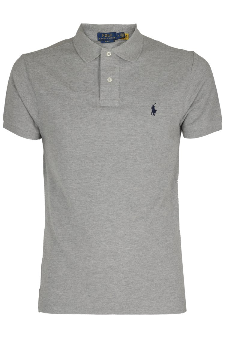 Polo Ralph Lauren Light Gray Slim Fit Short Sleeve Embroidered Logo Cotton Polo Shirt