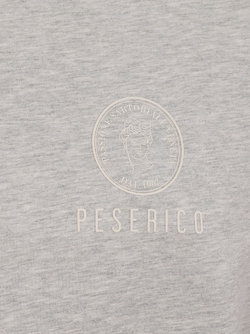 Peserico Cotton Mélange Crewneck Sweatshirt With Textured Crest