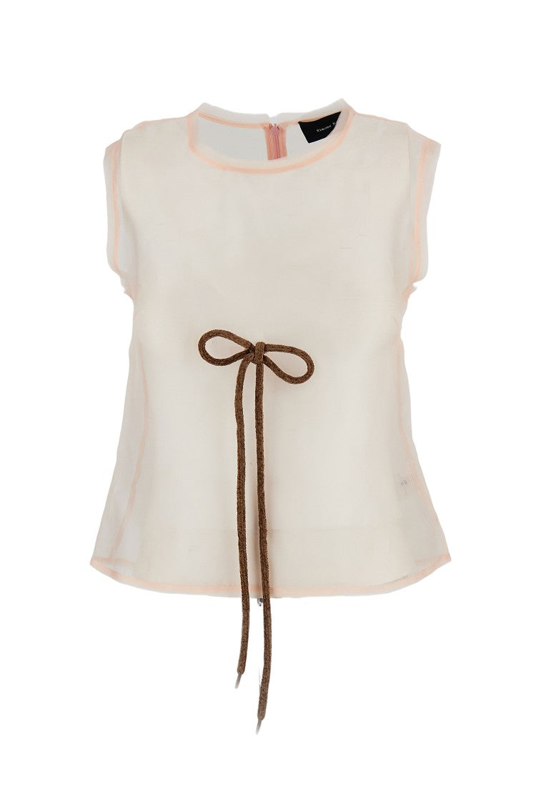 Simone Rocha Sheer Frayed Contour Dart Top