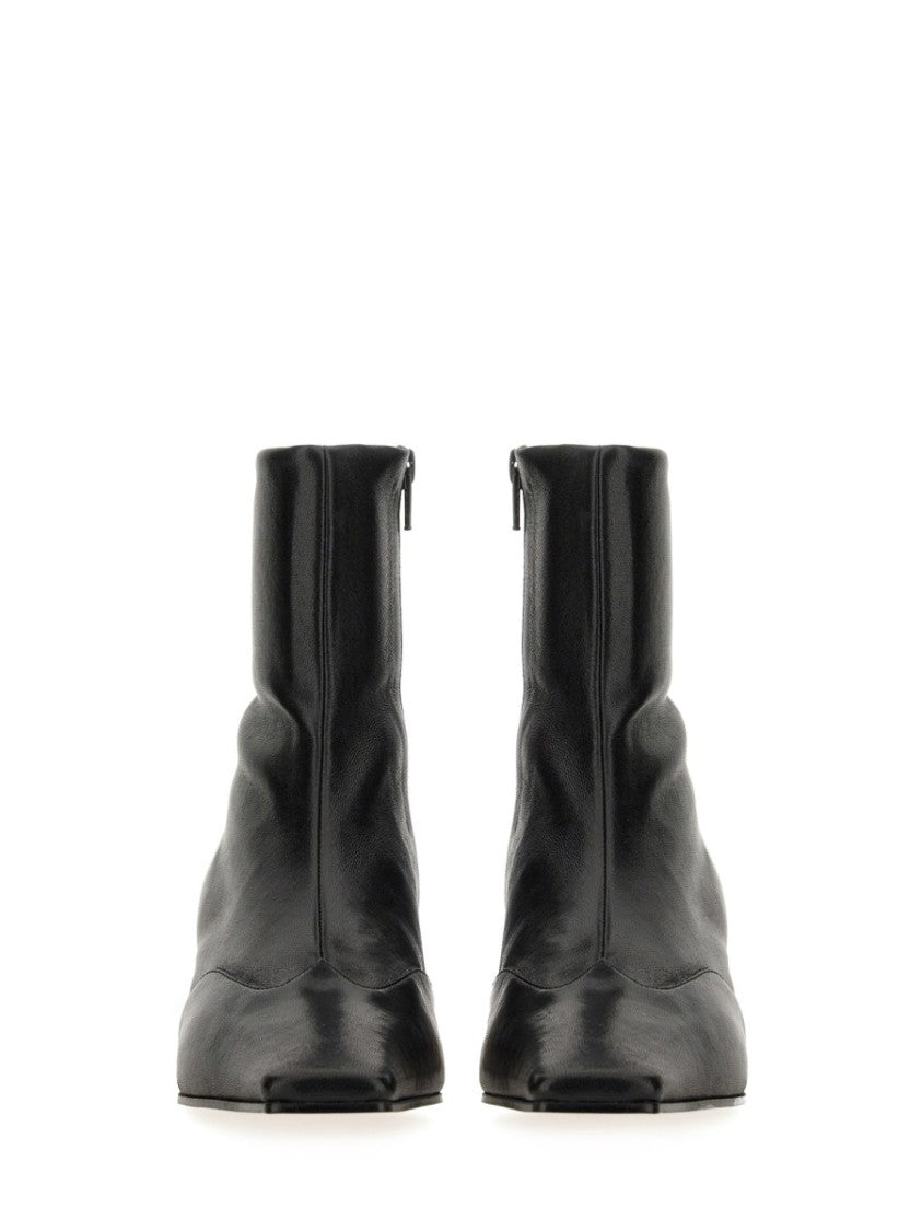 Khaite Low Stretch Boot With Pointed Toe And Block Heel