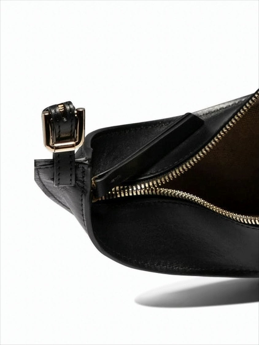 A.P.C. Crescent-Shaped Black Cowhide Tote Bag