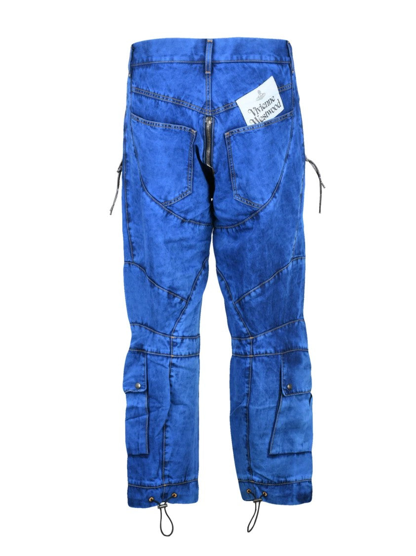 Vivienne Westwood Chap Track Wide Leg Trousers With Adjustable Hem