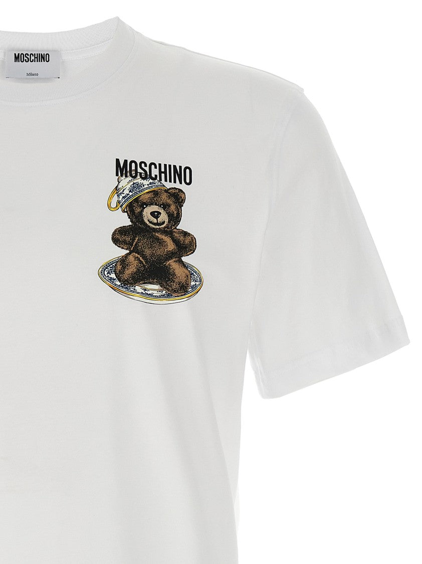 Moschino Playful Bear Logo Printed Organic Cotton T-Shirt