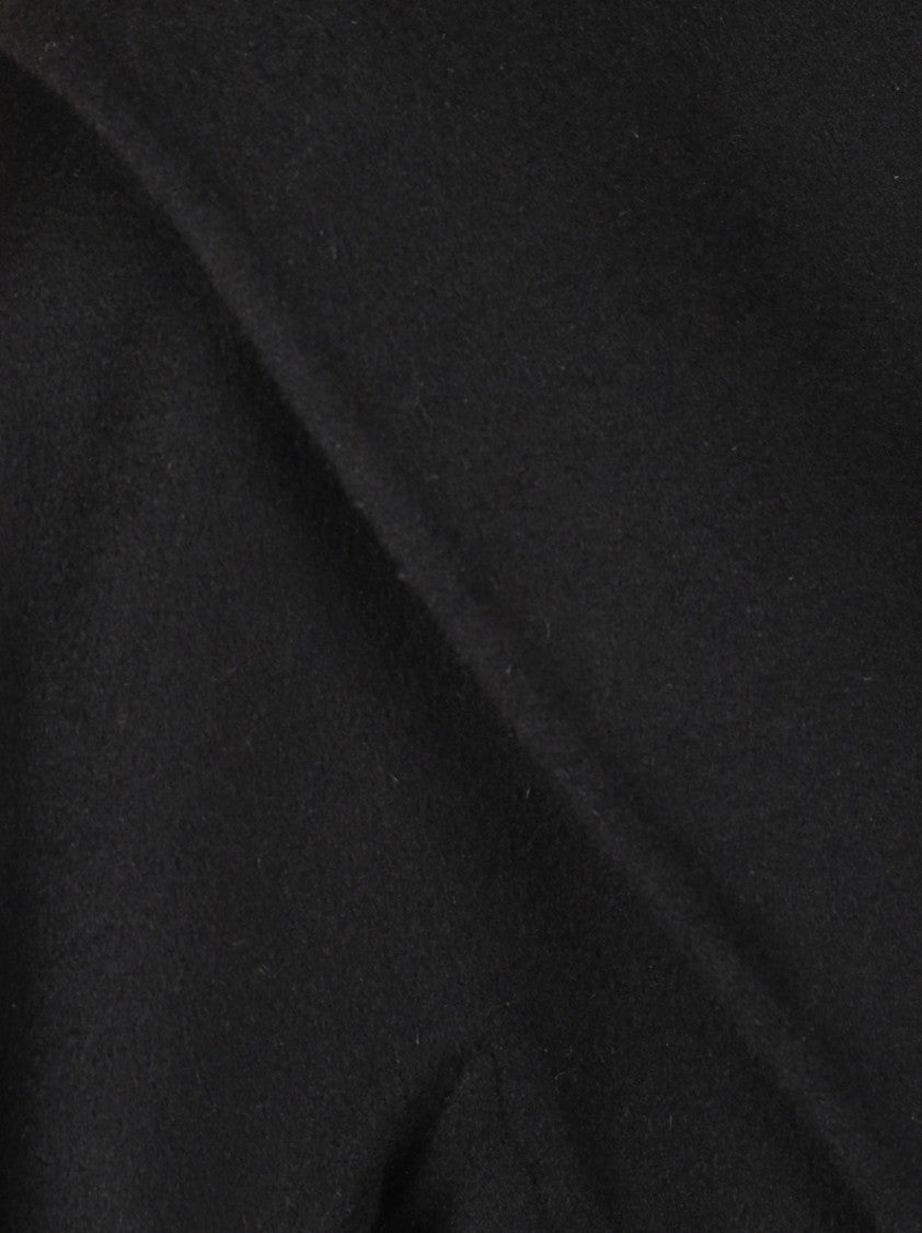 Max Mara Draped Collar Black Coat With Matching Belt