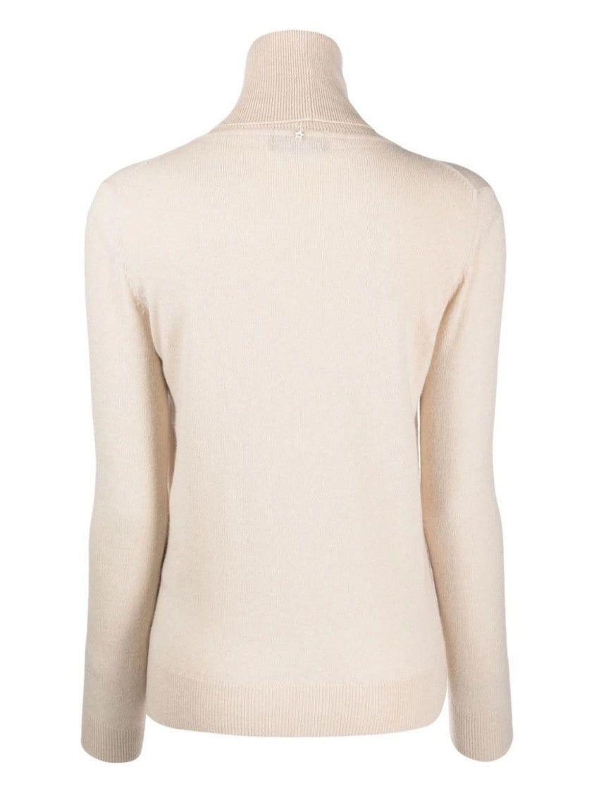 Lorena Antoniazzi Fitted Cashmere Turtleneck Sweater With Ribbed Accents