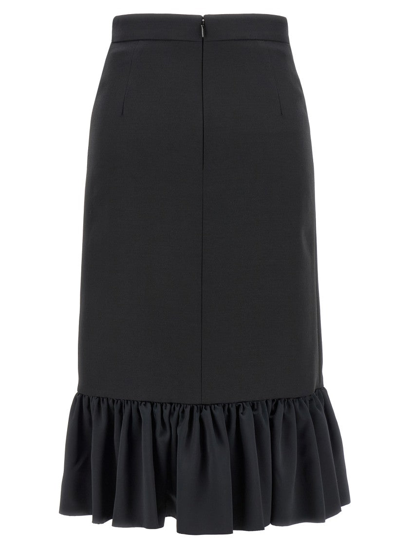 Valentino Garavani Crepe Couture Midi Skirt With Velvet Bow