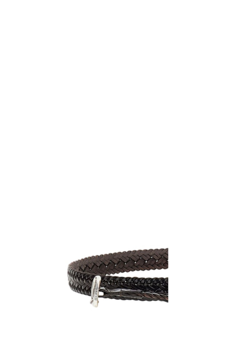 Hereu Dark Brown Braided Leather Belt
