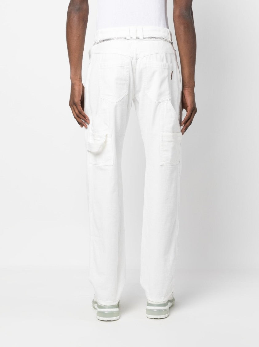 Balmain Zip-Detail Straight-Leg Jeans With Mid-Rise Waist
