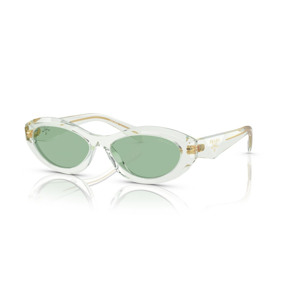 Prada 0Pr 26Zs Translucent Acetate Oval Sunglasses