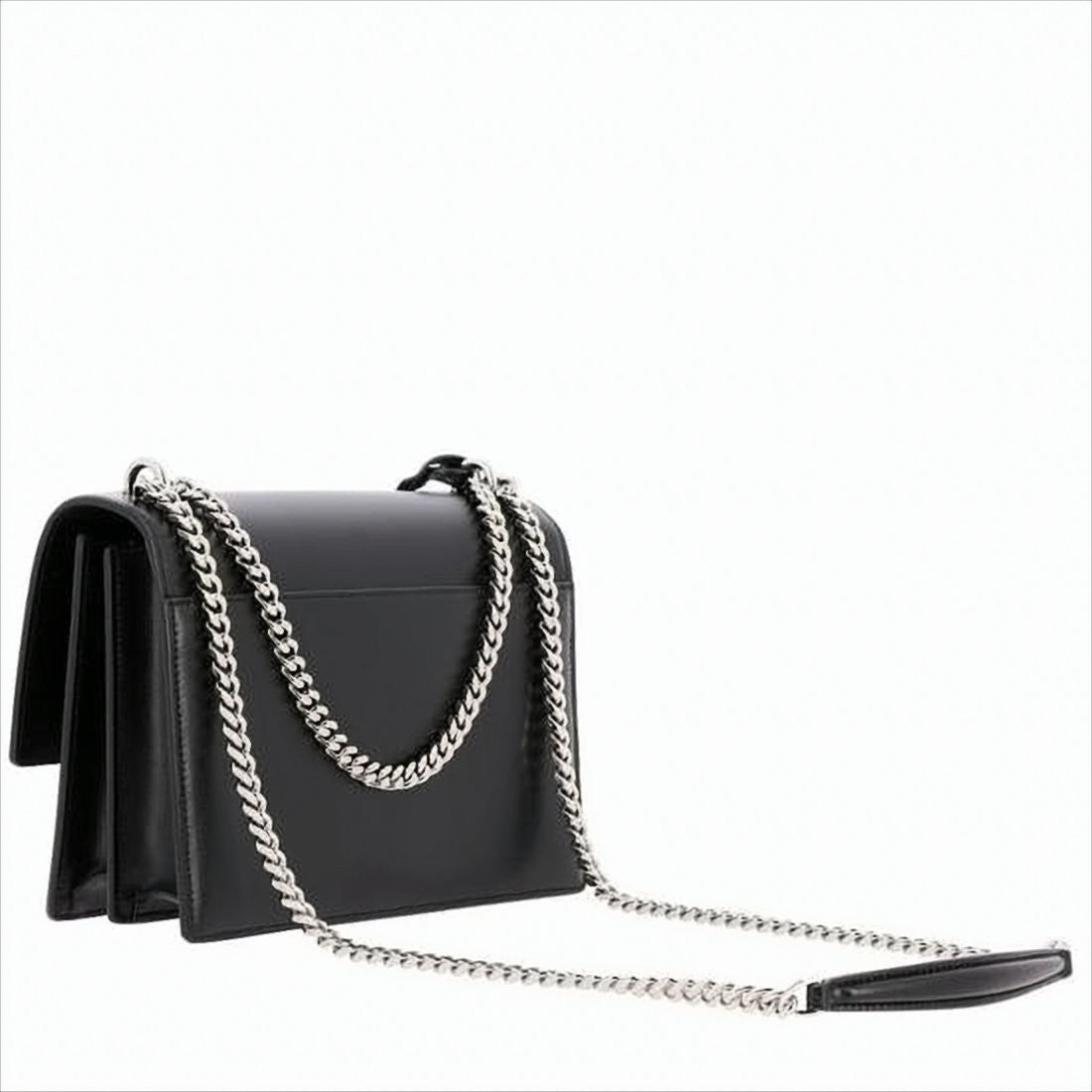 Saint Laurent Rectangular Calf Leather Shoulder Bag With Metallic Logo