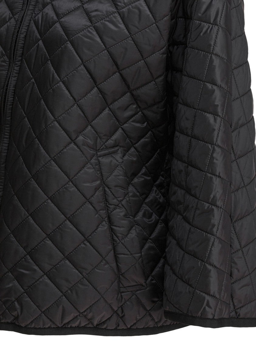 Max Mara Diamond-Patterned Quilted Jacket With High Collar