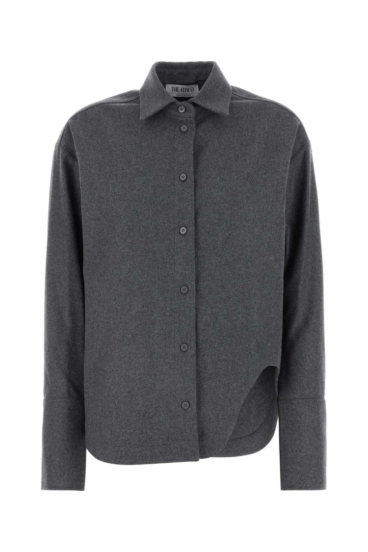 The Attico Dark Grey Wool Blend Eliza Shirt