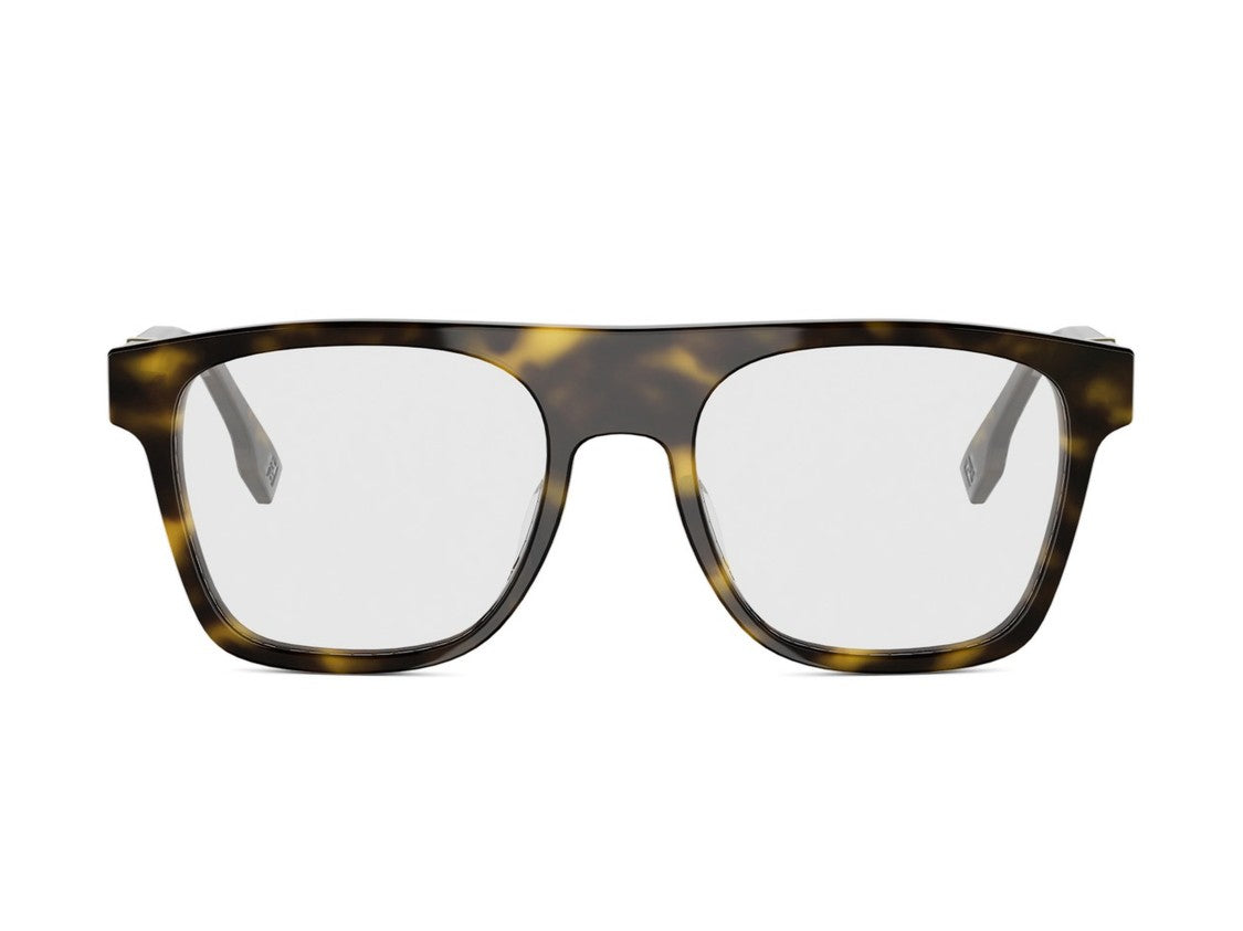 Fendi Fe50138i Bold Oversized Square Tortoiseshell Eyeglasses