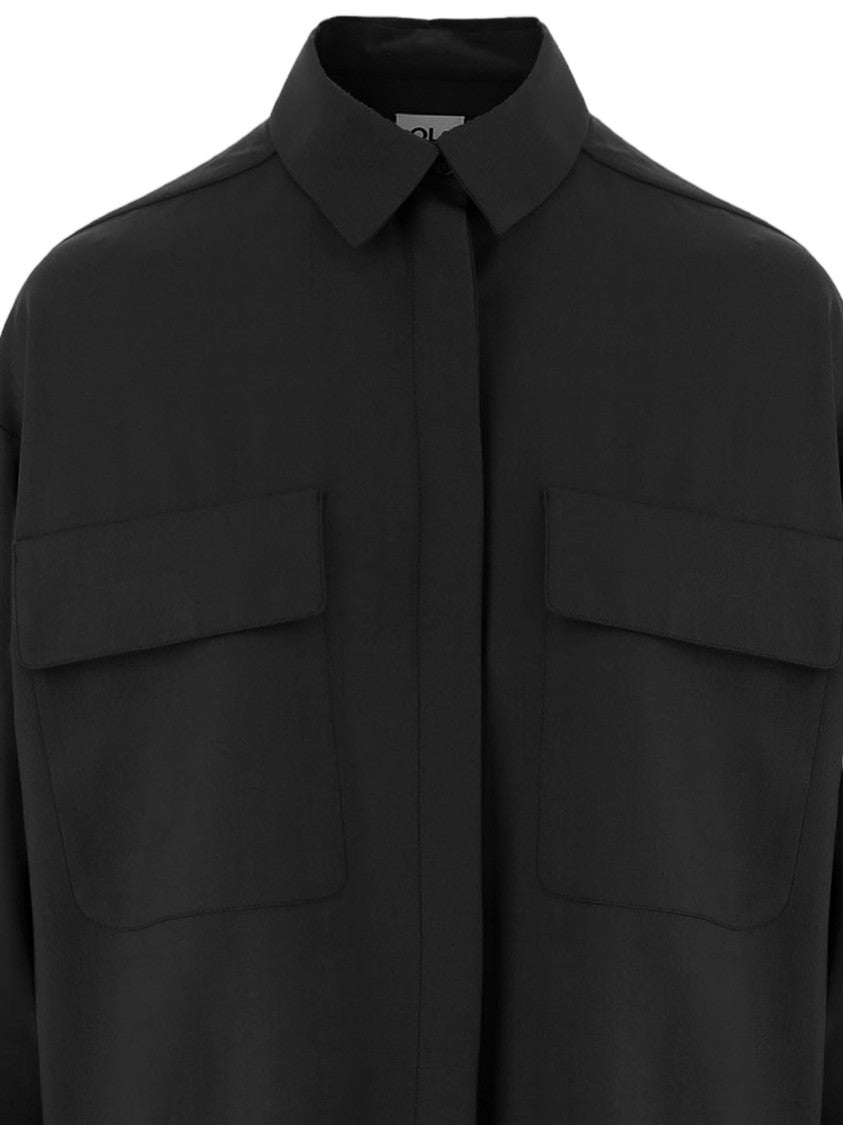 Ql2 Stretch Wool-Blend Shirt With Classic Collar